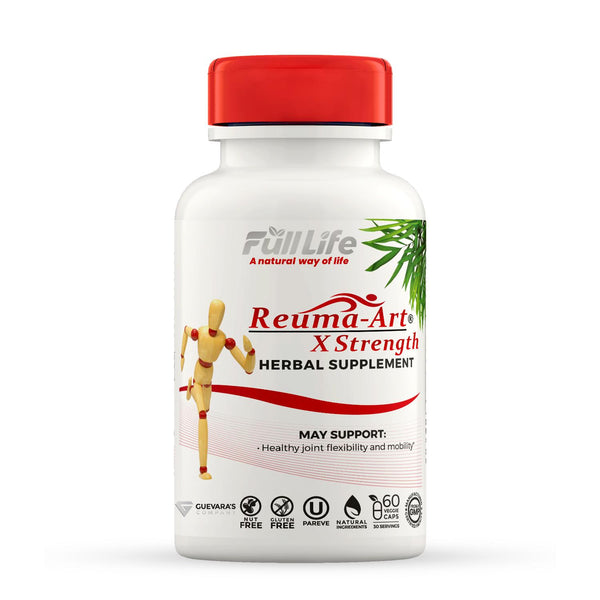 Reuma-Art X-Strength - Suplemento de Apoyo para Articulaciones, Malestar y Flexibilidad - Kosher - 60 Cápsulas Vegetarianas